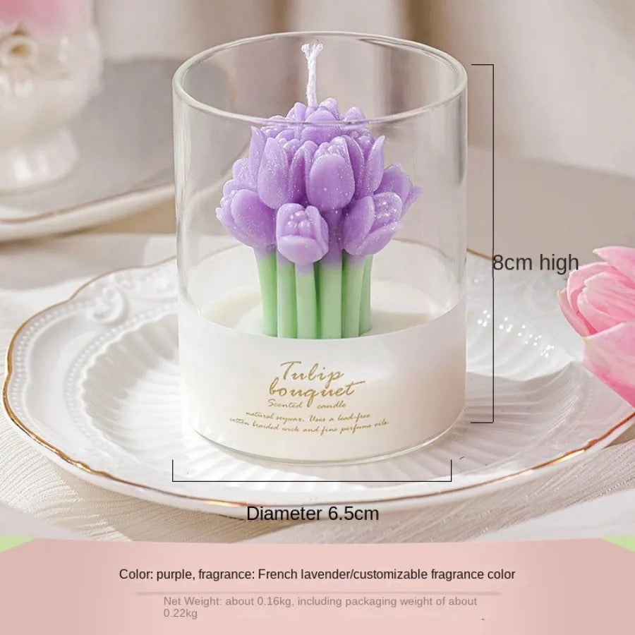 1pc Valentine's Tulip Scented Candle