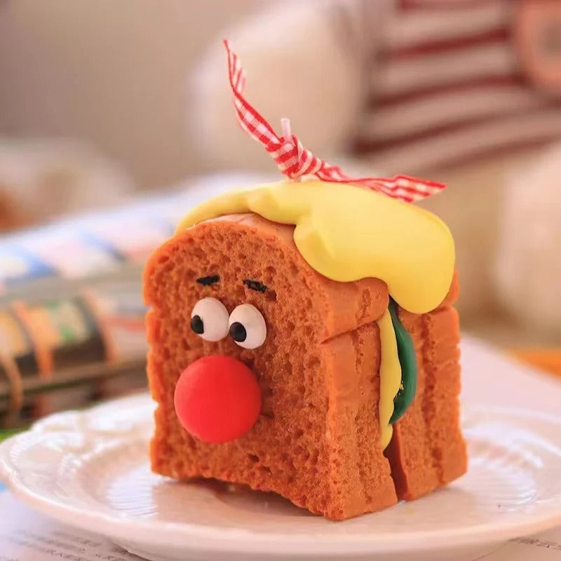 Cute Sandwich Bread Scented Candles Handmade Soy Wax Sandwich Aromatherapy Ornaments