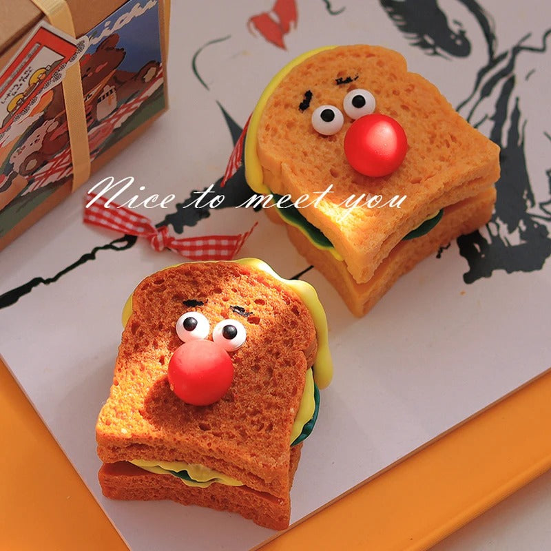 Cute Sandwich Bread Scented Candles Handmade Soy Wax Sandwich Aromatherapy Ornaments