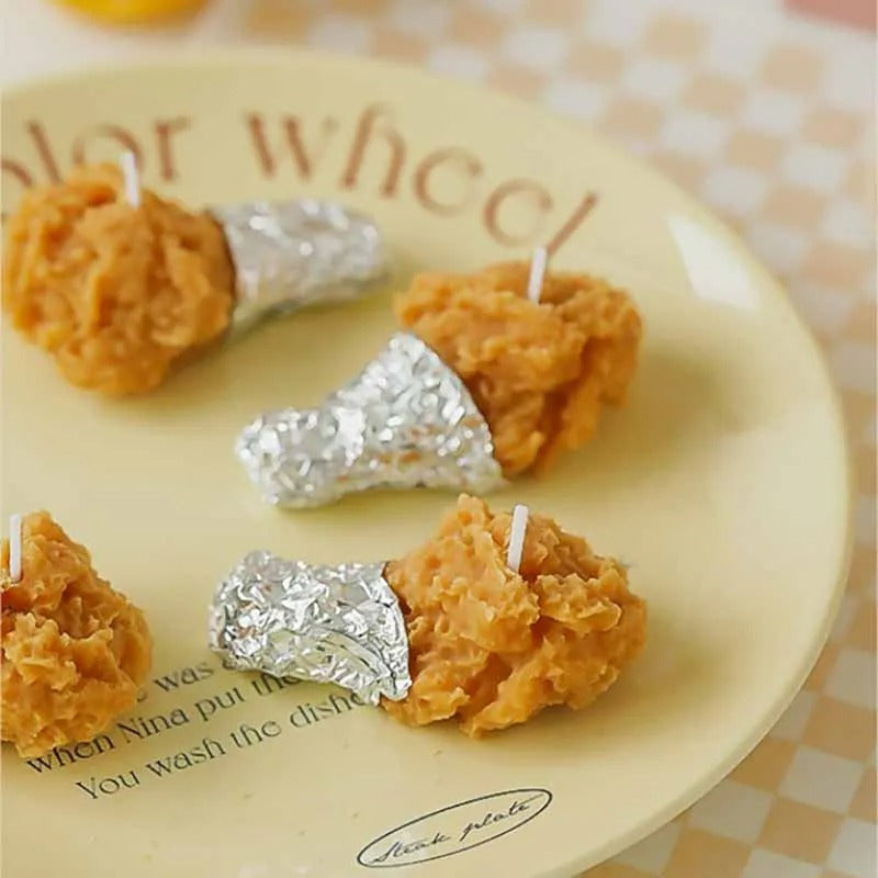2Pcs Simulated Chicken Legs Aroma Candle Modern Home Decorative Ornament Mini Chicken Legs Styled