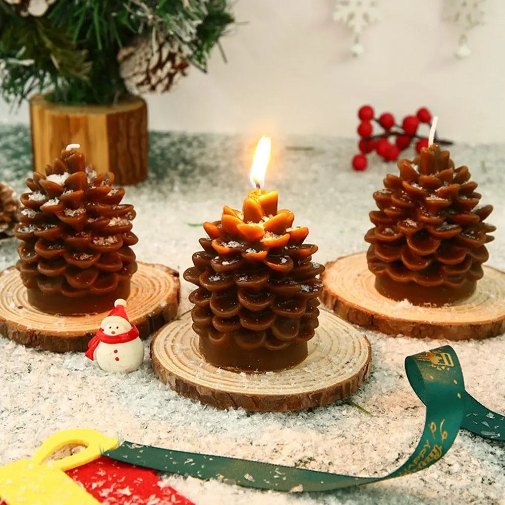 Pine Cone Figural Art Candle