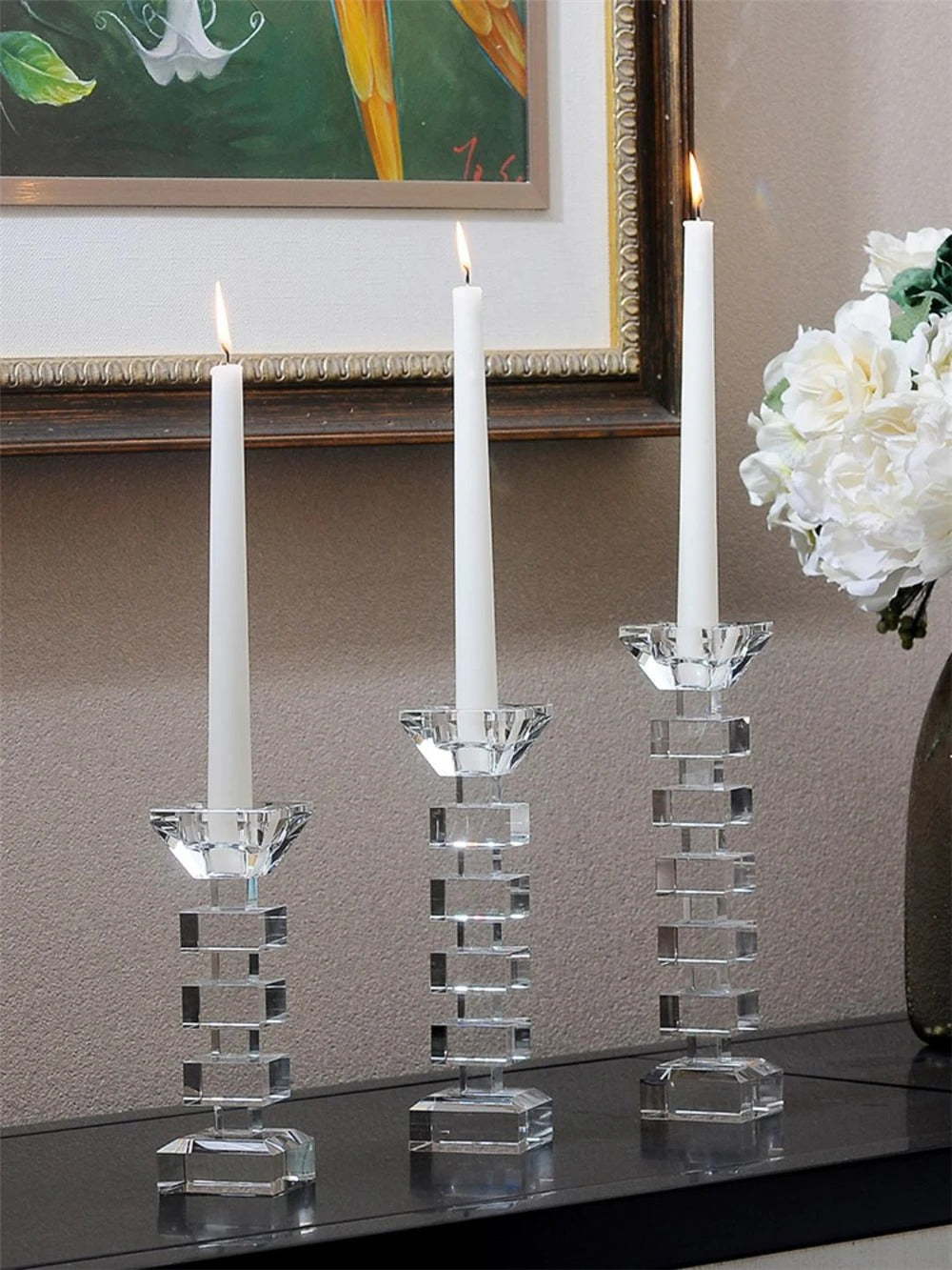 Crystal Glass Creative Romantic Candle Holders Tealight Candlestick