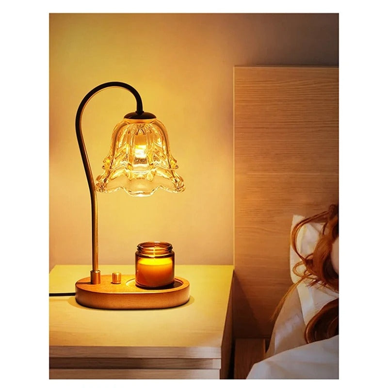 Electric Candle Warmer Lamp Flower Candle Warmer Lamp Button Switch With Adjustable 3 Gear Aromatherapy Table Lamp