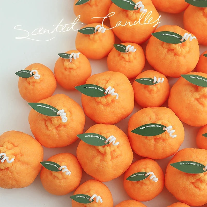 Orange Aromatherapy Candles Realistic Fruit