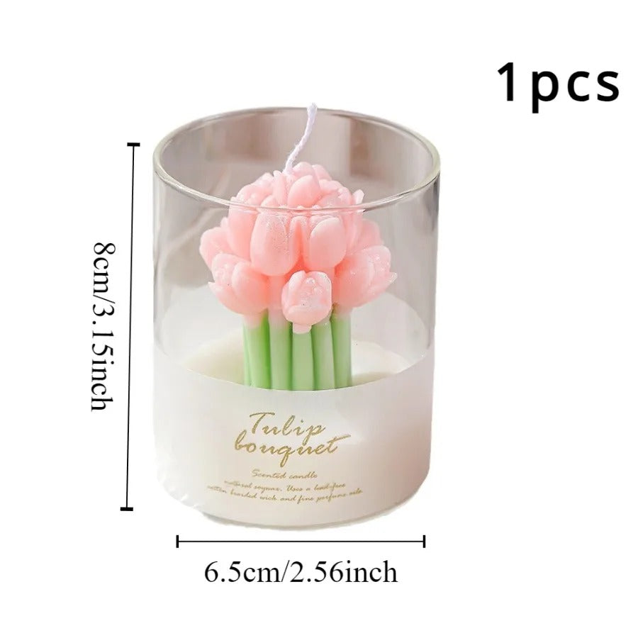 1pc Valentine's Tulip Scented Candle