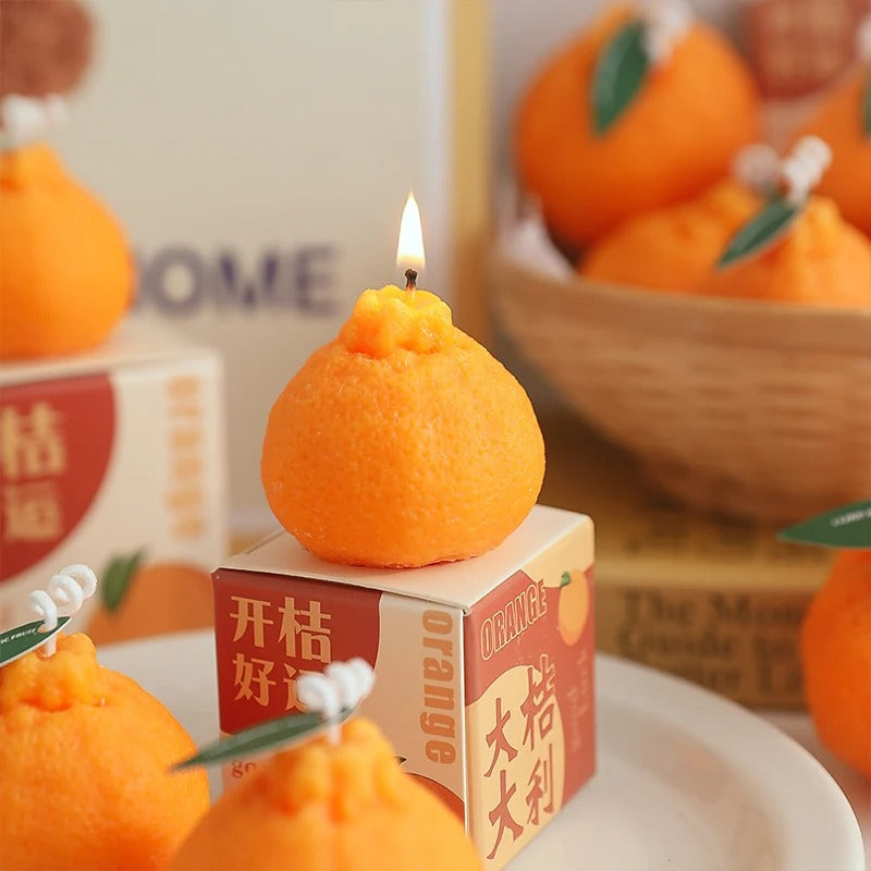Orange Aromatherapy Candles Realistic Fruit