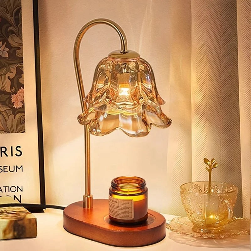 Electric Candle Warmer Lamp Flower Candle Warmer Lamp Button Switch With Adjustable 3 Gear Aromatherapy Table Lamp