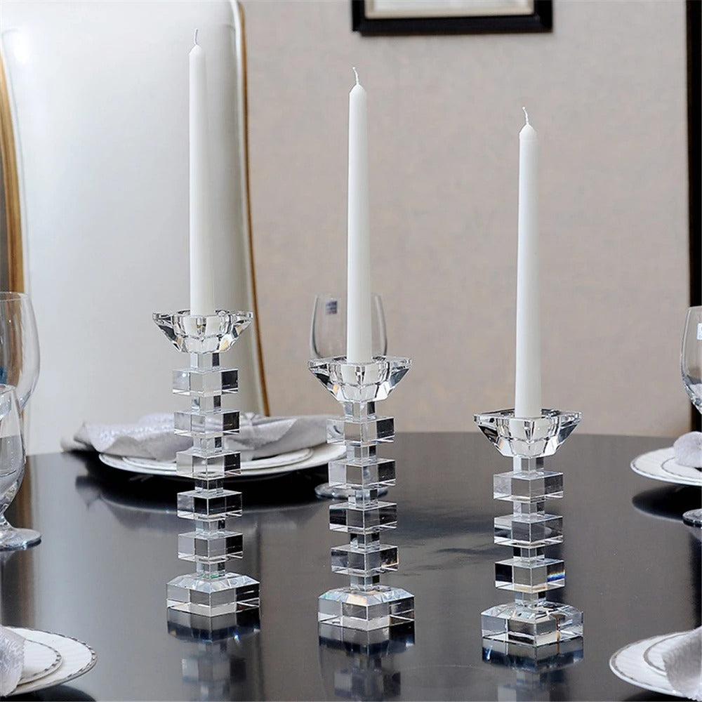 Crystal Glass Creative Romantic Candle Holders Tealight Candlestick