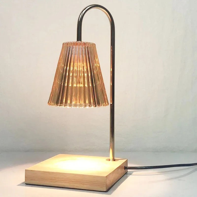 Adjustable Brightness Wooden Aromatherapy Candle Lamp Essential Oil Burner Bedroom Aromatherapy