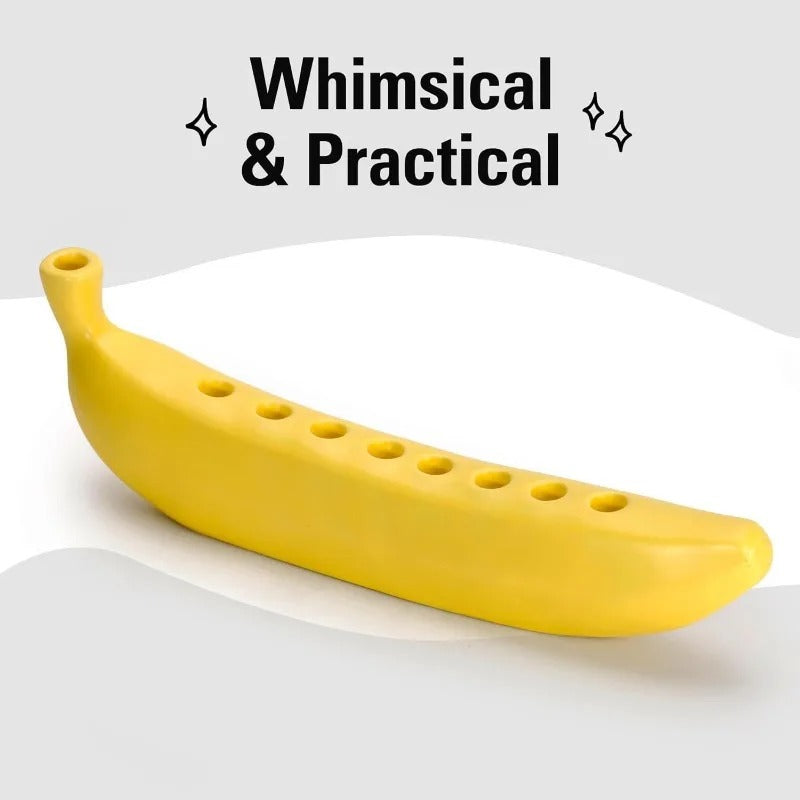 Creative Banana Shaped Candle Holder Tabletop Candle Storage Portable Banana Themed Candle Holder Interior Decoration