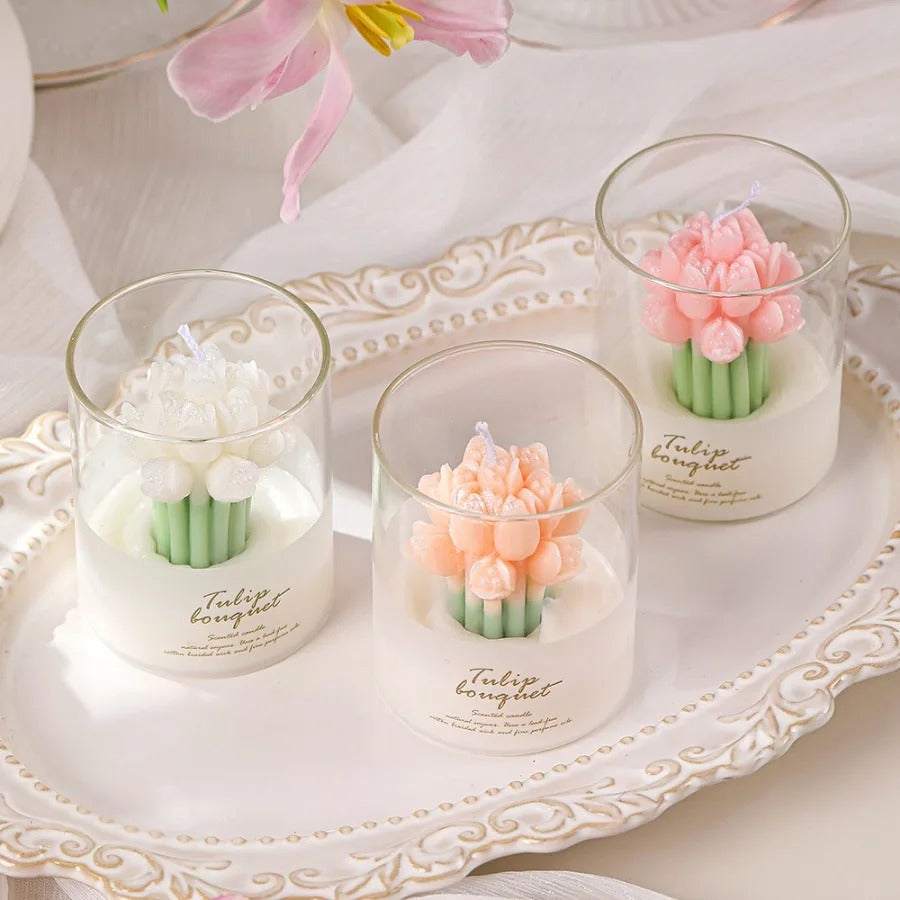 1pc Valentine's Tulip Scented Candle