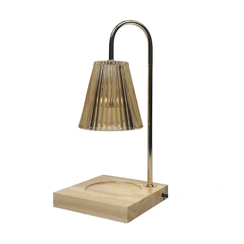 Adjustable Brightness Wooden Aromatherapy Candle Lamp Essential Oil Burner Bedroom Aromatherapy