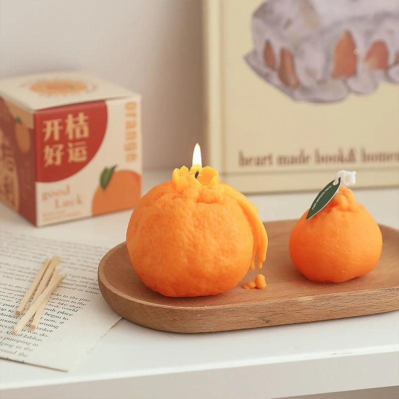 Orange Aromatherapy Candles Realistic Fruit