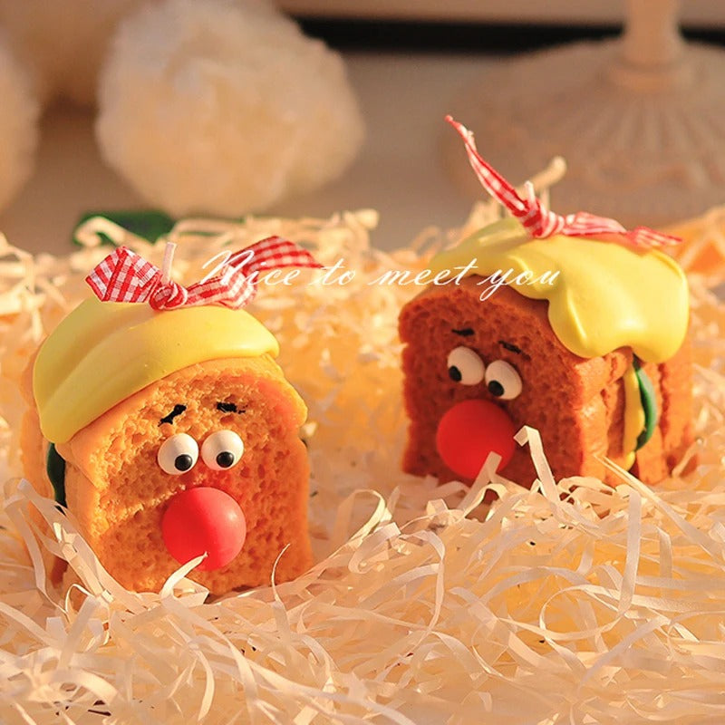 Cute Sandwich Bread Scented Candles Handmade Soy Wax Sandwich Aromatherapy Ornaments