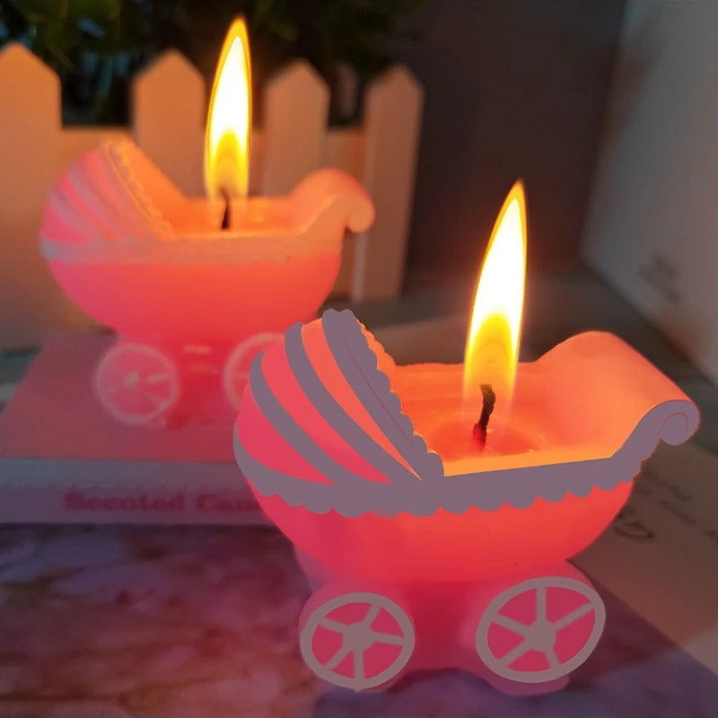 10 pcs cute Mini Creative Pram Baby Birthday Candle