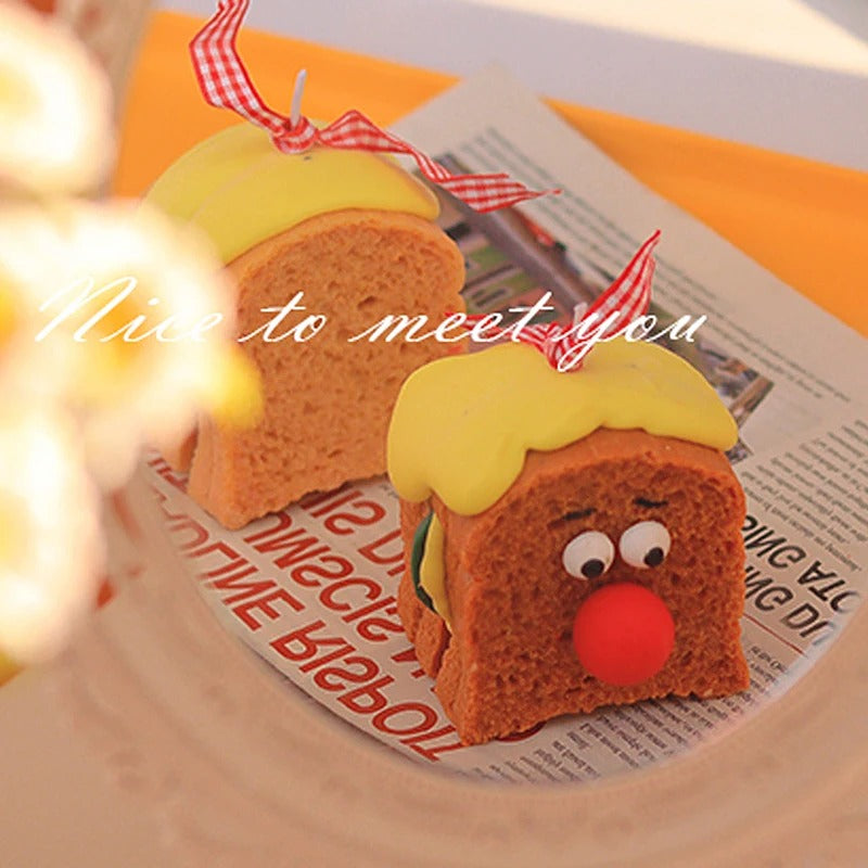 Cute Sandwich Bread Scented Candles Handmade Soy Wax Sandwich Aromatherapy Ornaments