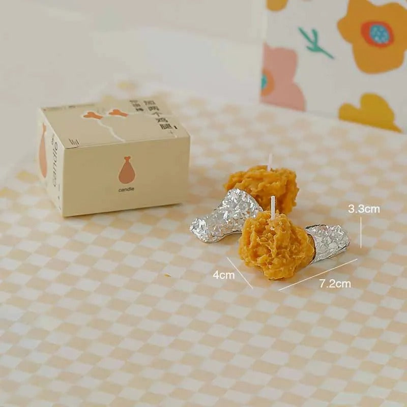 2Pcs Simulated Chicken Legs Aroma Candle Modern Home Decorative Ornament Mini Chicken Legs Styled