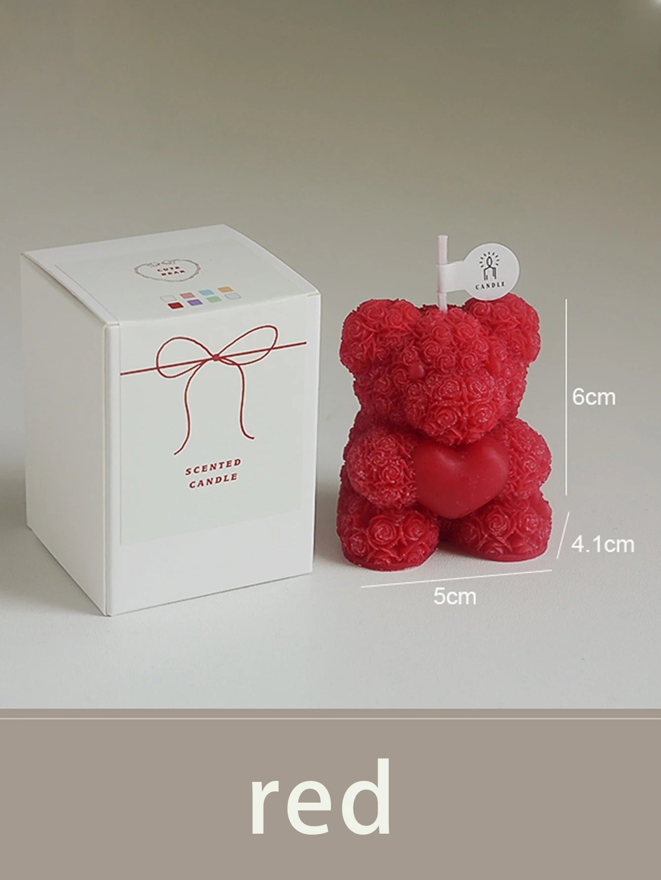 Candle for Valentine's Day, roses and bears