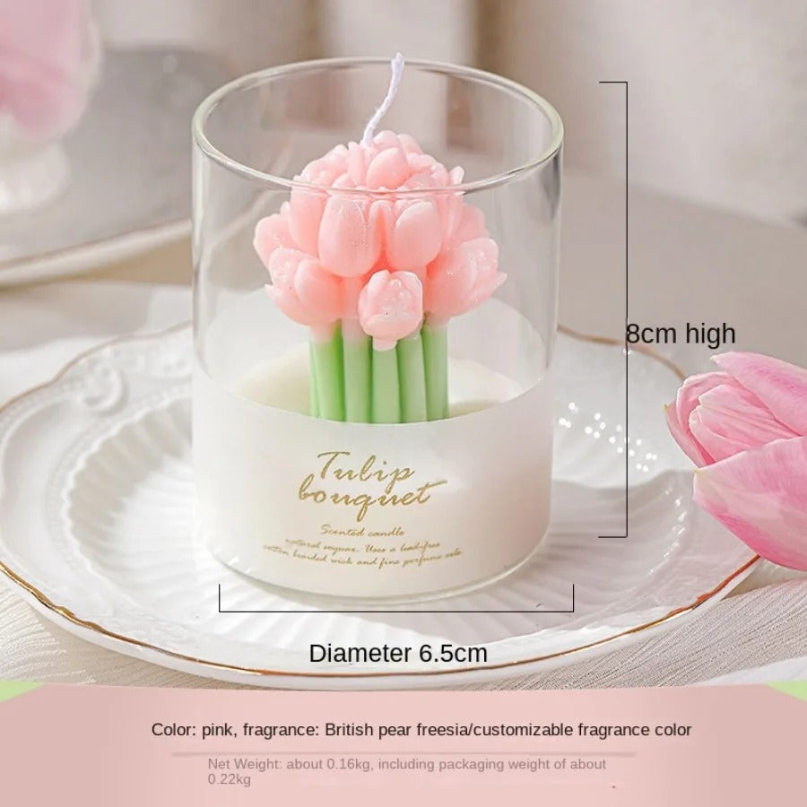 1pc Valentine's Tulip Scented Candle