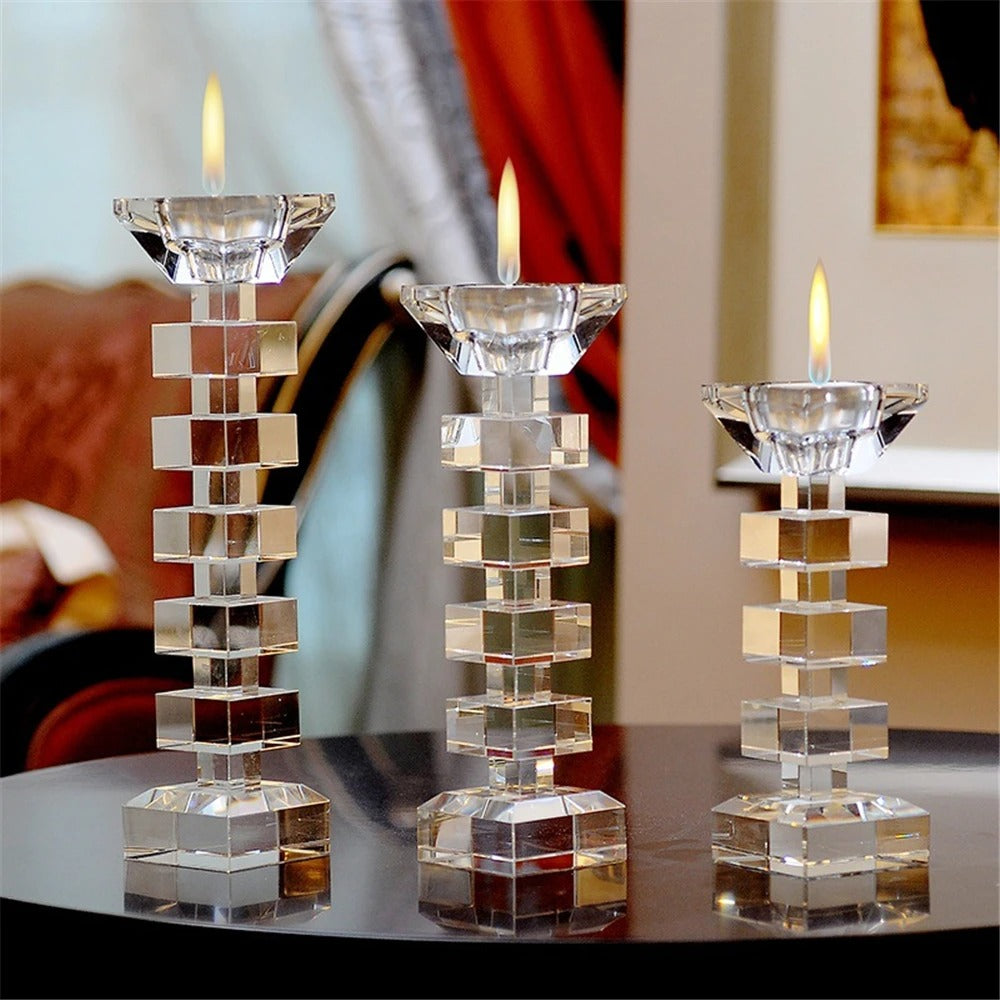 Crystal Glass Creative Romantic Candle Holders Tealight Candlestick