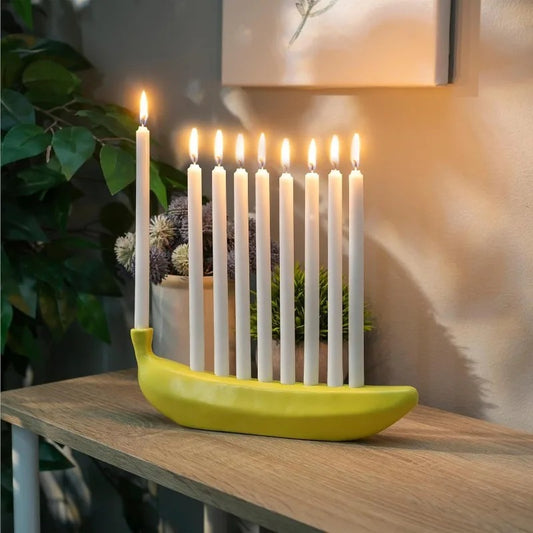 Creative Banana Shaped Candle Holder Tabletop Candle Storage Portable Banana Themed Candle Holder Interior Decoration