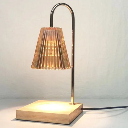 Adjustable Brightness Wooden Aromatherapy Candle Lamp Essential Oil Burner Bedroom Aromatherapy