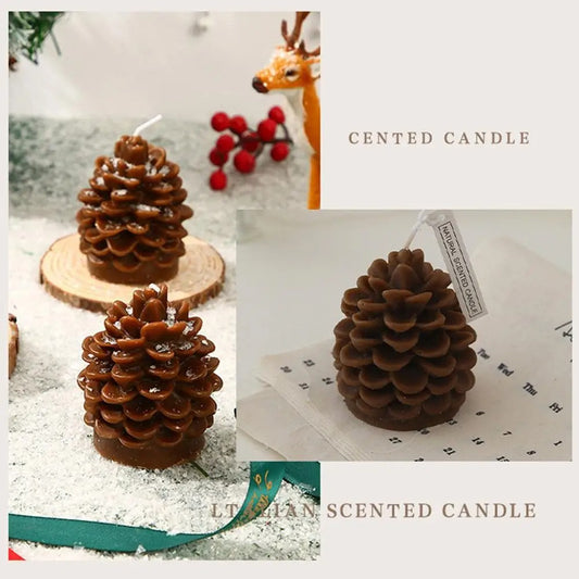 Pine Cone Figural Art Candle