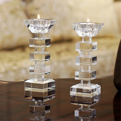 Crystal Glass Creative Romantic Candle Holders Tealight Candlestick